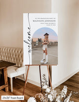 Graduation Party Welcome Sign | Personalized Photo Modern Minimalist M9