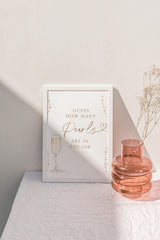 Guess How Many Kisses Bridal Shower Sign | Pearls and Prosecco