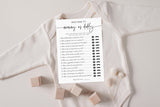 Mommy or Daddy Game | Minimalist Baby Shower Game Card 5x7 BM1