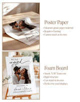 We're Engaged Welcome Sign | Modern Personalized Photo