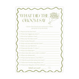 What Did the Groom Say Bridal Shower Game | Fresh Off the Market