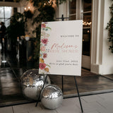 Boho Bridal Shower Welcome Sign | Pampas Grass Floral Theme