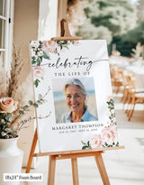 Floral Funeral Memorial Sign | Celebration of Life | In Loving Memory