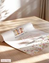 A New Chapter Bridal Shower Welcome Poster | Floral Storybook Handwritten Spring - product view 8