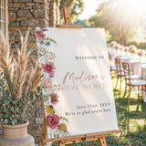 Boho Bridal Shower Welcome Sign | Pampas Grass Floral Theme