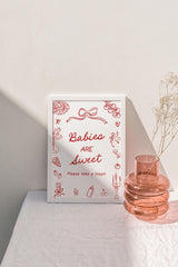 Babies Are Sweet Sign 8x10 | Red Bow Baby Shower