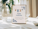 Family Traditions Baby Shower Sign 8x10 | Blue Cowboy Western