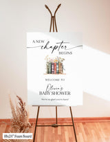 A New Chapter Begins Baby Shower Welcome Sign | Gender Neutral - mockup display