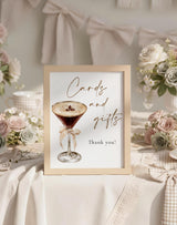 Cards and Gifts Bridal Shower Sign | Love is Brewing Espresso Martini