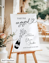 Champagne Bottle Engagement Party Welcome Sign M9
