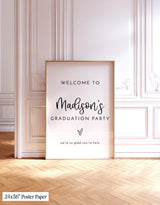 Graduation Party Welcome Sign | Photo Modern Minimalist