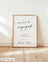 We're Engaged Party Welcome Sign | Minimalist Modern Party M9