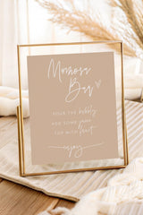 Momosa Bar Sign | Boho Gender Neutral Tan Baby Shower Bar Sign 8x10 BM1