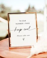 Wedding Fan Sign | Minimalist Our Number One