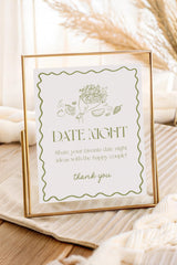 Date Night Ideas Bridal Shower Sign | Fresh Off the Market Decor