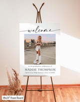 Graduation Party Welcome Sign | Modern Minimalist Photo M9