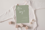 Boho Boy Baby Shower Invitation | Sage Green It's a Boy 5x7 with Envelopes BM1