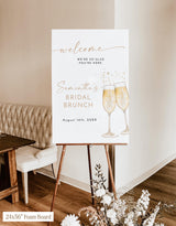 Champagne Bridal Shower Welcome Sign | Boho Brunch Bubbly