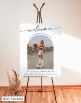 Graduation Party Welcome Sign | Custom Photo Modern Minimalist M9