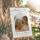 Minimalist Arch Photo Wedding Welcome Sign | Personalized Photo