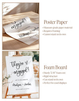 They're Engaged Party Sign | Modern Minimalist Theme