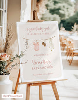 Girl Clothesline Baby Shower Welcome Sign | Sweet Baby Poster