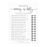 Mommy or Daddy Game | Minimalist Baby Shower Game Card 5x7 BM1