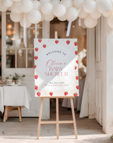 Berry Sweet Baby Shower Welcome Sign | Strawberry Theme