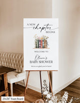 A New Chapter Begins Baby Shower Welcome Sign | Gender Neutral - styled photo