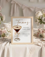Favors Bridal Shower Sign | Love is Brewing Espresso Martini