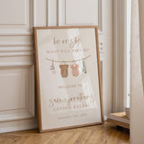 Boho Gender Reveal Welcome Sign | He or She Party Poster
