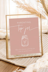 Tip Jar Sign | Boho Blush Pink Baby Shower Sign 8x10 BM1