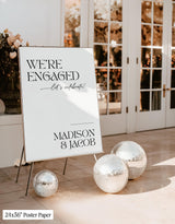 We're Engaged Welcome Sign | Modern Minimalist Theme