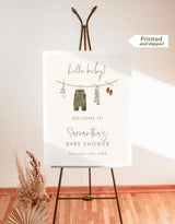 Boy Clothesline Baby Shower Welcome Sign | Boho Theme