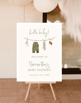 Boy Clothesline Baby Shower Welcome Sign | Boho Theme