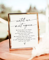 In Loving Memory Sign, Minimalist Wedding Memorial Sign, Until We Meet Again, Forever in Our Hearts, M9
