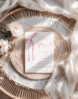 Miss to Mrs Bridal Shower Invitation | Pink Bow