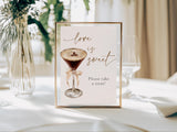 Love is Sweet Bridal Shower Treat Sign | Love is Brewing Espresso Martini E2