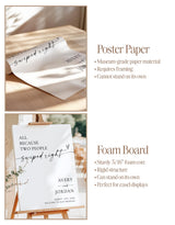 Wedding Welcome Sign | Minimalist All Because Two Swiped Right | Dating App
