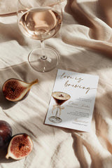 Love is Brewing Bridal Shower Invitation | Espresso Martini 5x7 with Envelopes