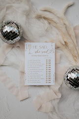 He Said She Said Bridal Shower Game | Pearls and Prosecco