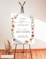 Little Wildflower On The Way Baby Shower Welcome Sign