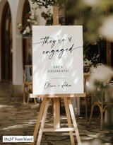 They're Engaged Welcome Sign | Minimalist Modern Theme M9
