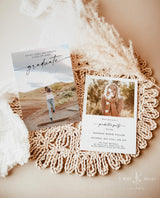 Graduation Party Invitation with Envelopes | Modern Minimalist Photo Announcement 5x7