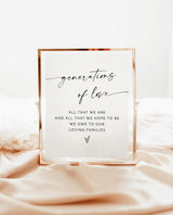 Generations of Love Sign | Modern Wedding All That