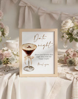 Date Night Ideas Bridal Shower Sign | Love is Brewing Espresso Martini