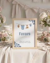 Favors Baby Shower Sign 8x10 | Blue Cowboy Western