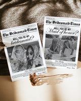 Newspaper Bridesmaid Proposal Card with Envelopes | Will You Be My Maid of Honor