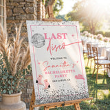 Last Disco Bachelorette Weekend Welcome Sign | Retro Disco Cowgirl Theme