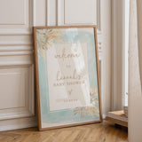 Blue Pampas Grass Baby Shower Welcome Sign | Boho Baby Shower PG2